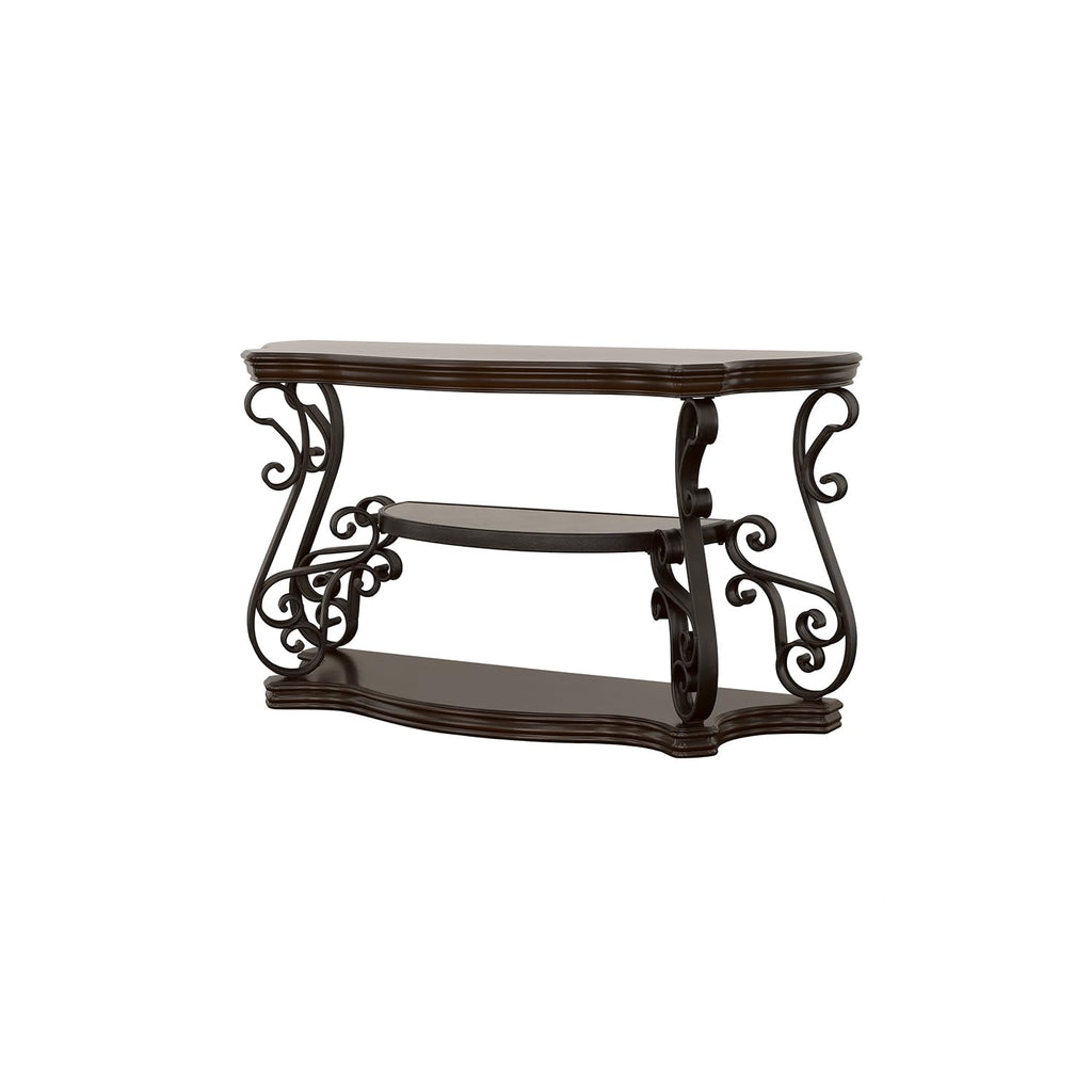 Coaster Furniture Sofa Table with Tempered Glass Top Deep Merlot 702449
