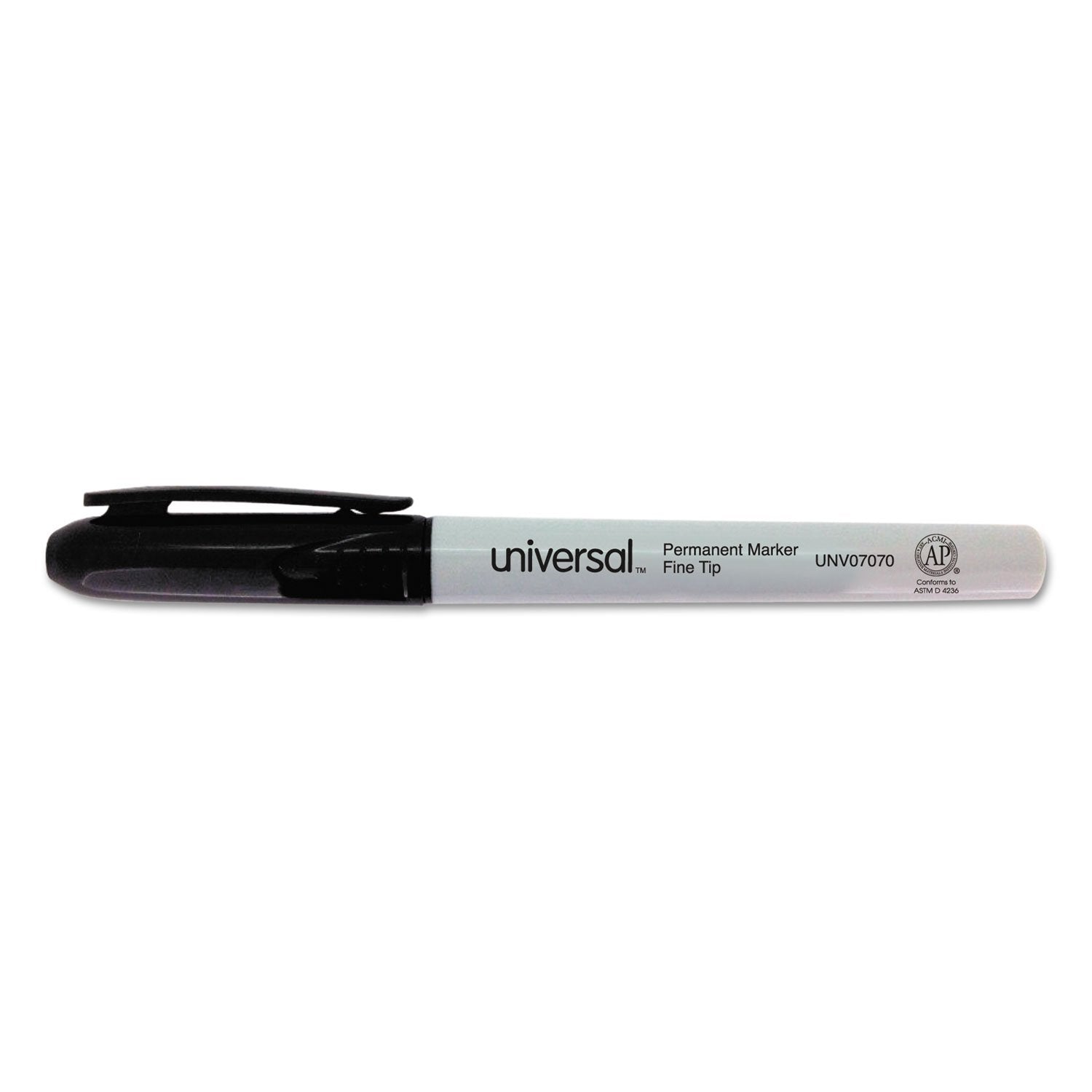 Universal 07070 Pen-Style Permanent Marker, Bullet/Fine Point, Black, 36/Pack