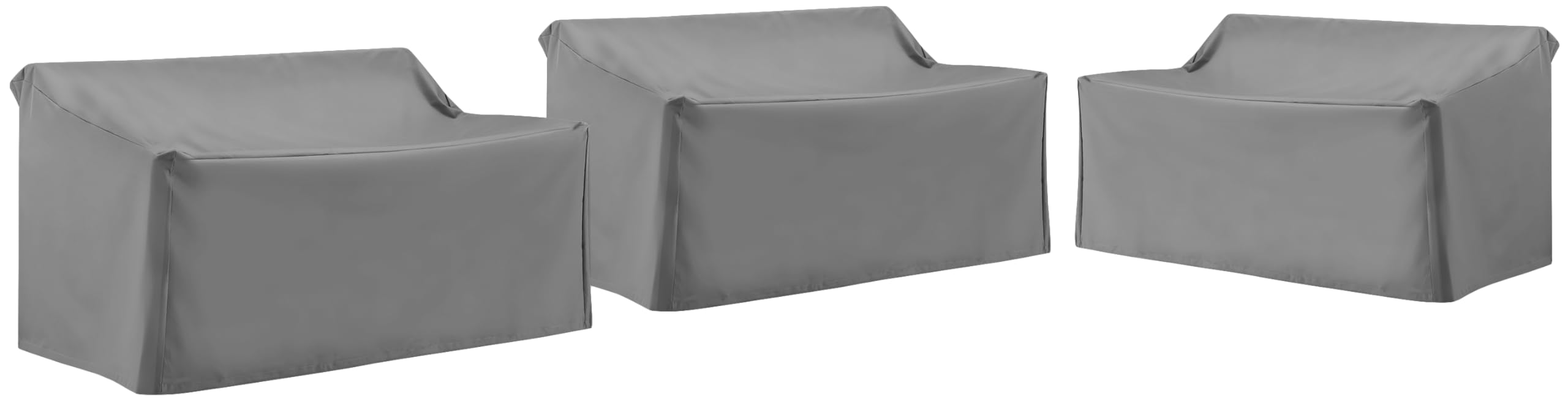 Crosley Furniture Patio Furniture Covers, Waterproof 3-Piece Outdoor Sectional Loveseat Cover Set, Gray