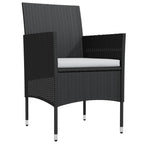 vidaXL Patio Dining Set 5 Piece with Cushions Garden Outdoor Lawn Yard Terrace Balcony Table and Chair Seat Seating Furniture Black