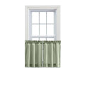 Ellis Curtain Stacey Sheer Tailored Tier Pair Curtains, 56 x 24, Sage