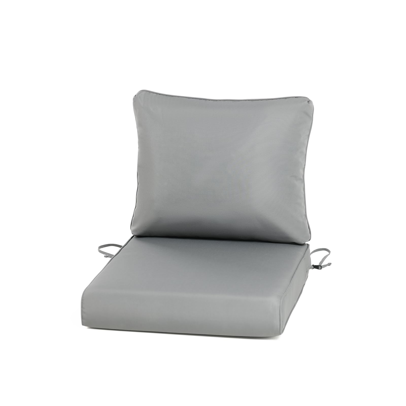 Bps 25X25 Inch Outdoor Deep Seat Cushions Set- Water Resistant With Adjustable Straps & Handles For Patio, Deck, Or Garden, Gray