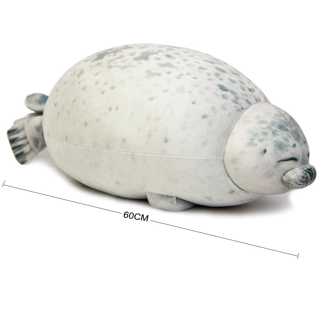 EHOTONG Chubby Seal Plush Pillow, Soft Stuffed Animal Toy, Large 24", White, Model Giaball008