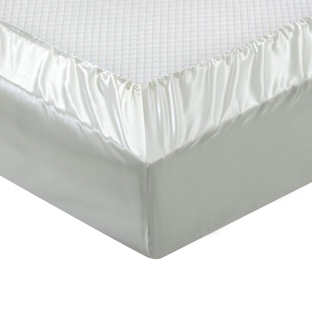 Treely 6 Piece Satin Sheets King Size Silky Smooth Ivory White Satin Sheet Set With Deep Pocket, Satin Fitted Sheet, Flat Sheet,
