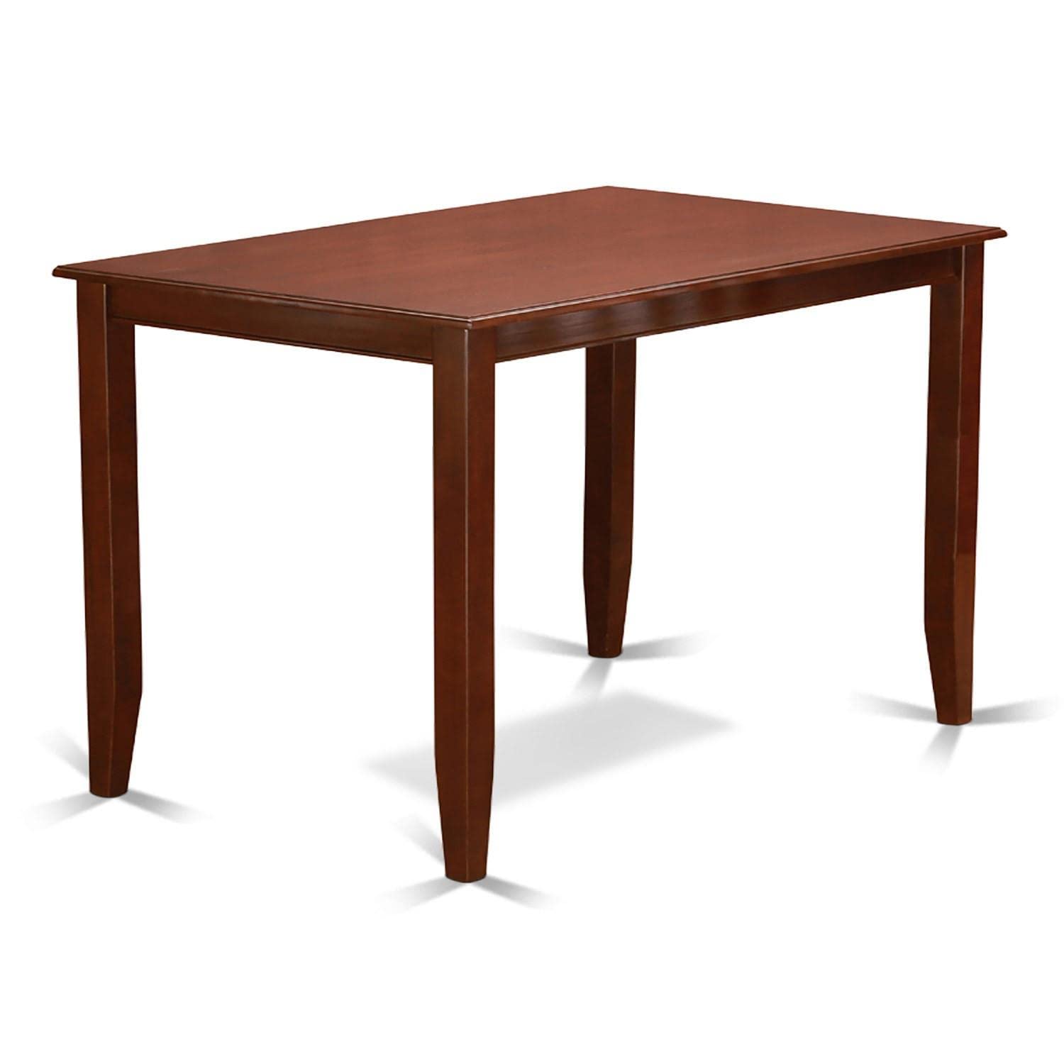East West Furniture BUVN3-MAH-C Buckland 3 Piece Kitchen Counter Height Dining Set Contains a Rectangle Pub Table and 2 Linen Fabric Upholstered Chairs, 30x48 Inch, Mahogany