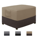 Easy-Going Outdoor Ottoman Cover, Waterproof Patio Ottoman Cover, Heavy Duty Outdoor Furniture Cover With Padded Handles (34'X24'X17', Camel/ Dark Brown)