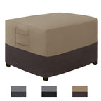 Easy-Going Outdoor Ottoman Cover, Waterproof Patio Ottoman Cover, Heavy Duty Outdoor Furniture Cover With Padded Handles (28'X22'X17', Gray/Black)