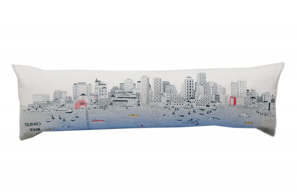 HomeRoots Cream 45' White Boston Daylight Skyline Lumbar Decorative Pillow