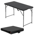 BestOffice 4 FT Picnic Table Folding Table Camping Plastic Table Fold Up Table Lock for Party Event, Black