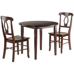 Winsome Clayton 3-Pc Set, Drop Leaf Table & 2 Chairs, Walnut
