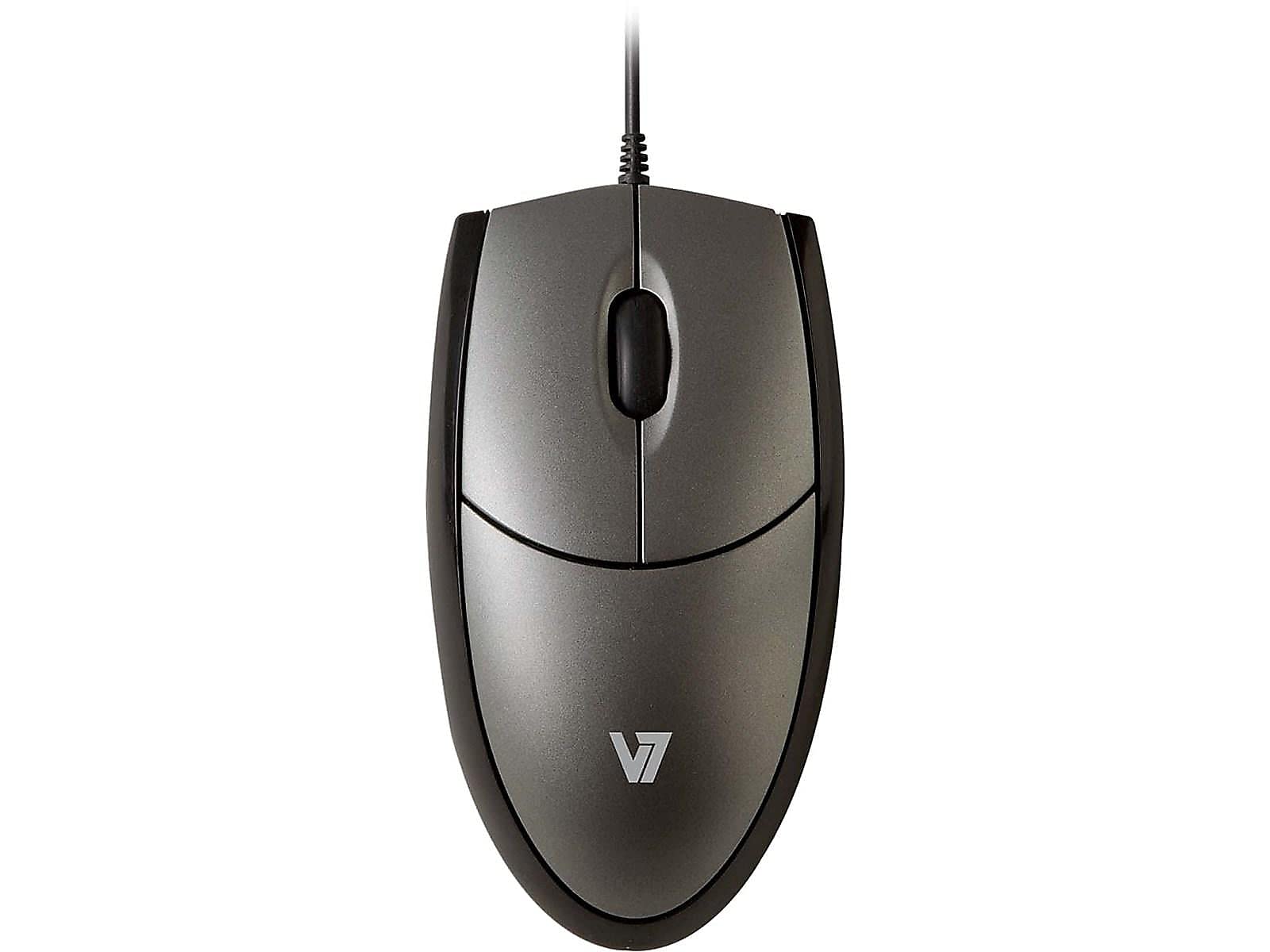 V7 Mv3000010-5Nc 3Btn Usb Wired Optical Mouse,Silver / Black