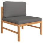 vidaXL Patio Lounge Set - 2 Piece Outdoor Furniture with Dark Gray Cushions - Fine Sanded Teak Hard Wood Elegant Design - Comfortable and Durable