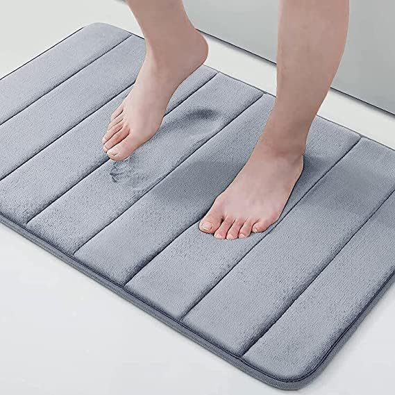 MIRARIYA Memory Foam Bathroom Door Mat Coral Velvet Super NonSlip Rapid Water Absorption Soft and Comfortable Easier to Dry Mac