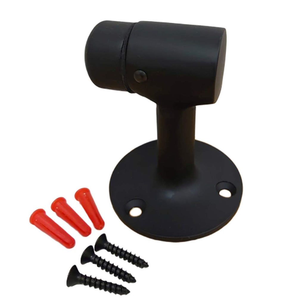 Qcaa Solid Brass Door Stop, 3', Matte Black, Made In Taiwan, 1 Pack