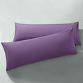 Milvowoc 2Pcs Brushed Microfiber Body Pillowcases - 20 X 55 Inch, Purple Pillow Case Set Non Slip Envelope Pillow Cover With Moi