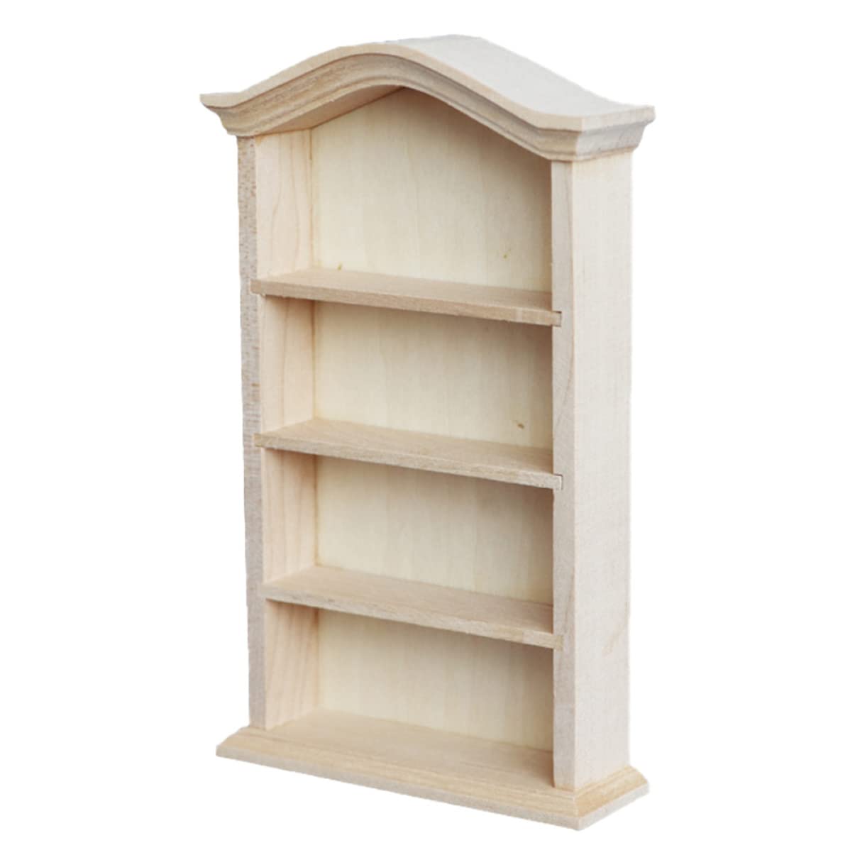 Toyvian Dollhouse Wooden Bookshelf Miniature: Mini Furniture Shelf Doll Cabinet Mini Scene Bookcase Fairy Cabinet 1/12 Doll Hous