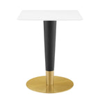 Modway EEI-5118-GLD-WHI Zinque 24" Square Dining Table, Gold White