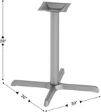 30 x 30 Restaurant Table X-Base with 3 Dia. Table Height Column