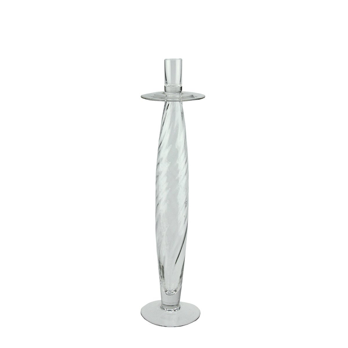 Northlight 16 Clear Swirled Glass Taper Candle Holder