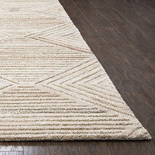 Rizzy Home Alora Decor Makalu 5' X 8' Geometric/Solid Tan/Natural Hand-Tufted Area Rug