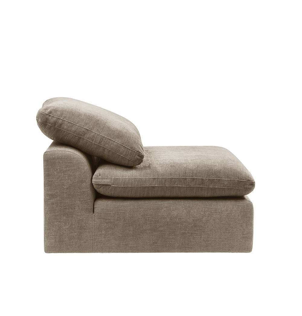Acme Furniture Linen Upholstery Modular Armless Chair, Beige