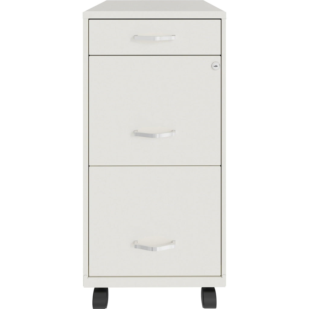 Lorell Lys Soho Box/File/File Mobile White File Cabinet, 3 Drawer, 26.5 X 14.3 X 18 In