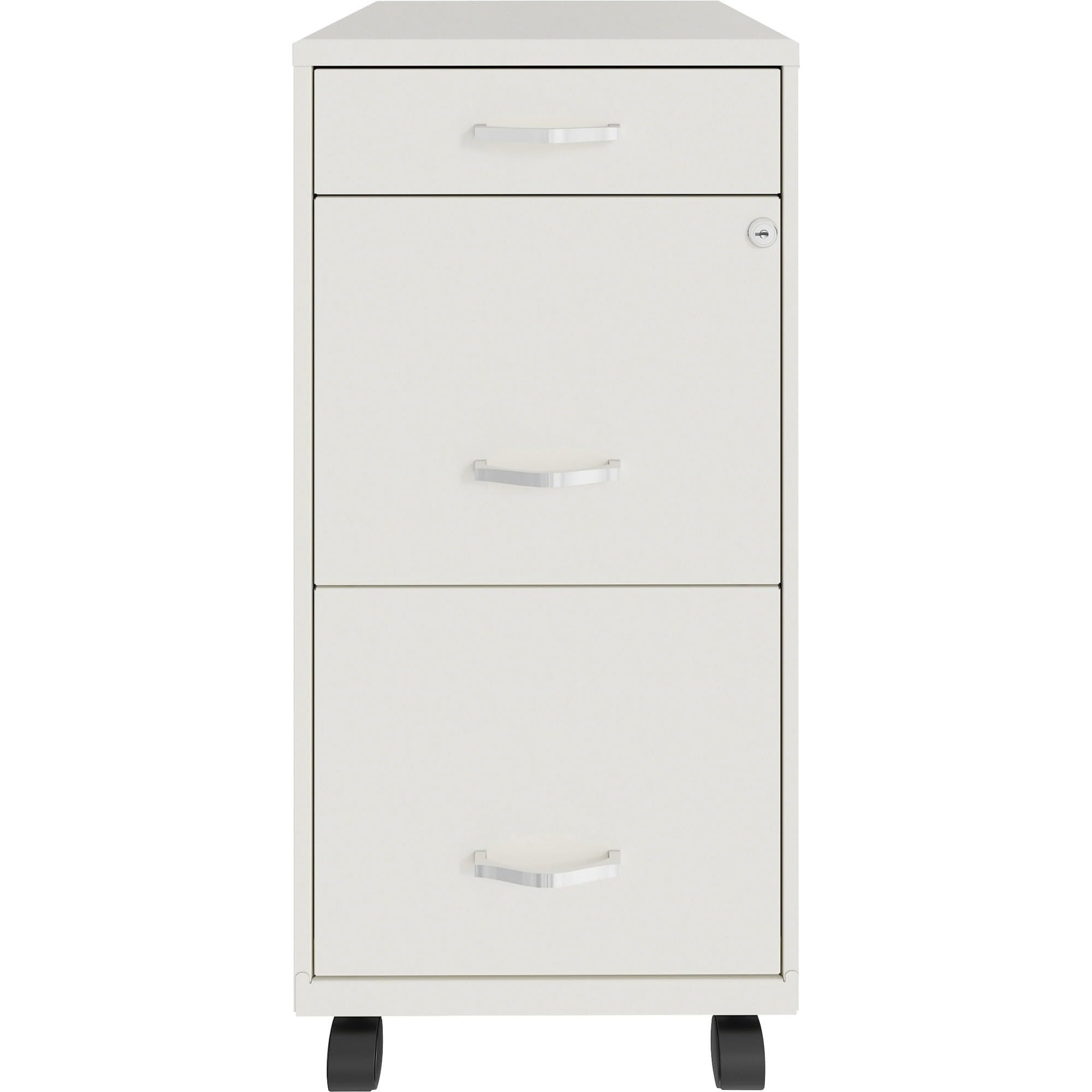 Lorell Lys Soho Box/File/File Mobile White File Cabinet, 3 Drawer, 26.5 X 14.3 X 18 In