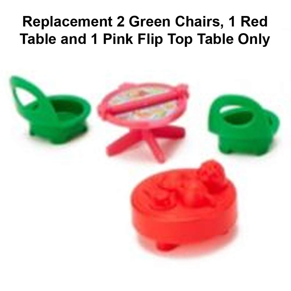 Replacement Parts For Fisher-Price Little People Advent Calendar - Dgf96 + Glk12 ~ Includes 2 Green Chairs, 1 Red Table And 1 Pi