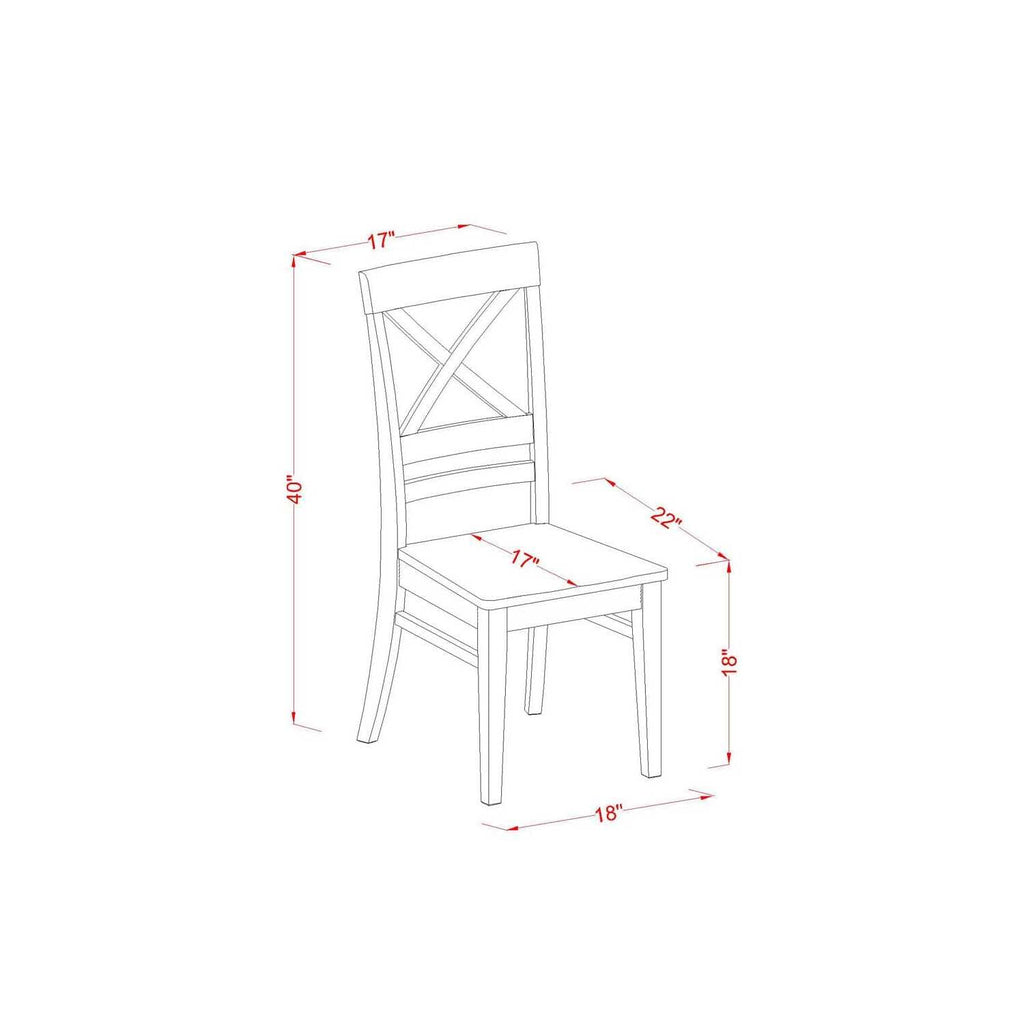 East West Furniture Amqu3-Bch-W 3 Piece Kitchen Table & Chairs Set Contains A Round Dining Room Table With Pedestal And 2 Dining Room Chairs, 36X36 Inch, Black & Cherry