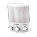 Better Living Products, White 76354 Euro Series TRIO 3-Chamber Soap and Shower Dispenser