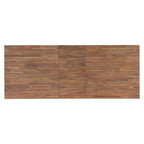 New Pacific Direct Bedford Butterfly Dining Table Extension Brushed Brown Wood