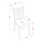 East West Furniture Capri Kitchen Dining Faux Leather Upholstered Wooden Chairs, Set of 2, Cappuccino