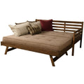 Kodiak Furniture Twin to King Size Daybed with Pop Up Bed and Mattresses in Wood, in Mahogany, No Box Spring Needed, Easy Assembly