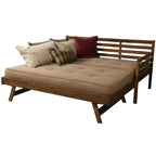 Kodiak Furniture Twin to King Size Daybed with Pop Up Bed and Mattresses in Wood, in Mahogany, No Box Spring Needed, Easy Assembly
