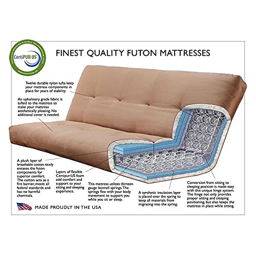 Kodiak Furniture Phoenix Frame with Linen Fabric Mattress in Blue/Espresso