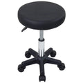 FURWOO Round Rolling Stool Height Adjustable Stool with Wheels for Spa Salon Massage Black
