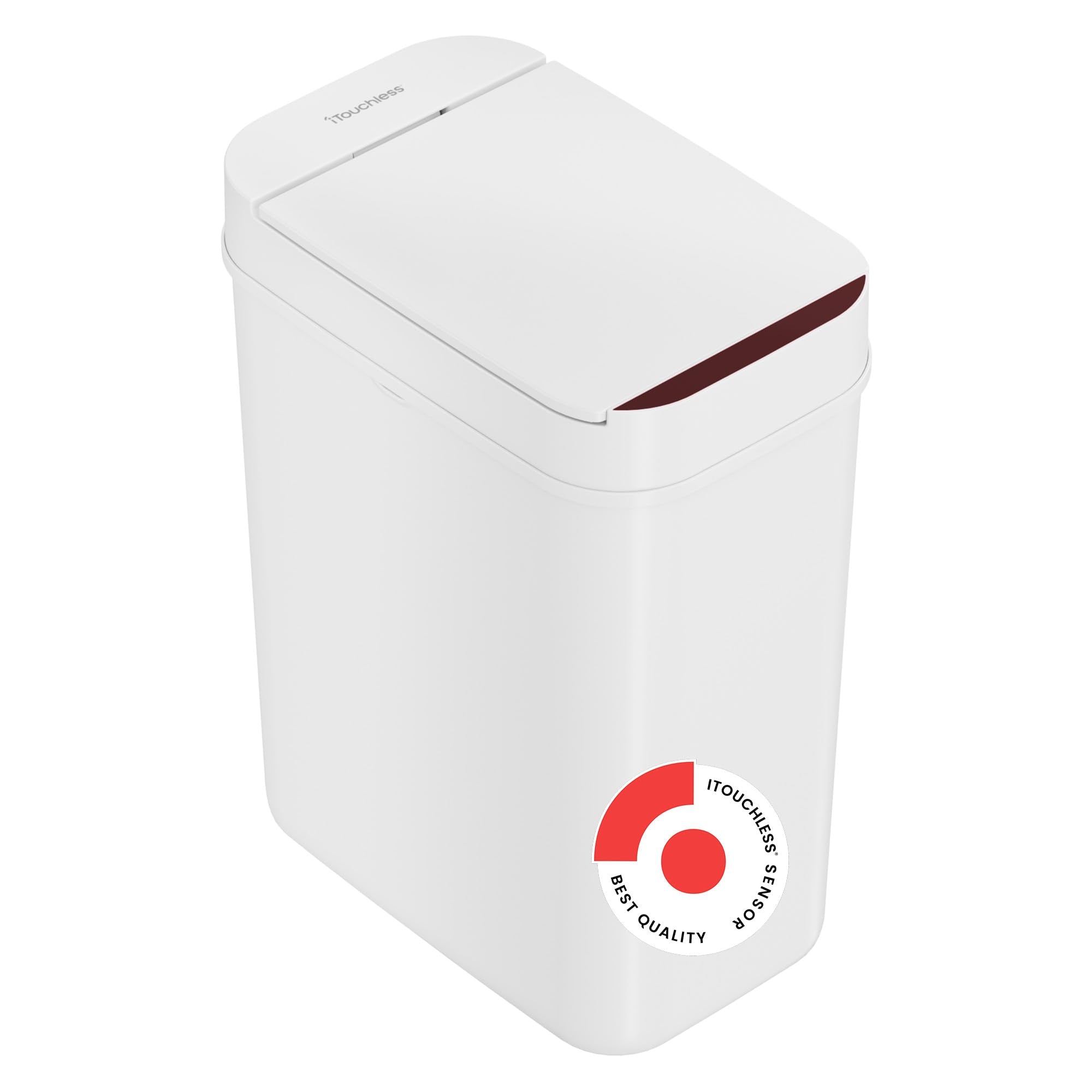 iTouchless 3 Gallon Bathroom Sensor Trash Can, 10 Liter Small Touchless Automatic Slim Garbage Bin with Lid, Smart Narrow Motion