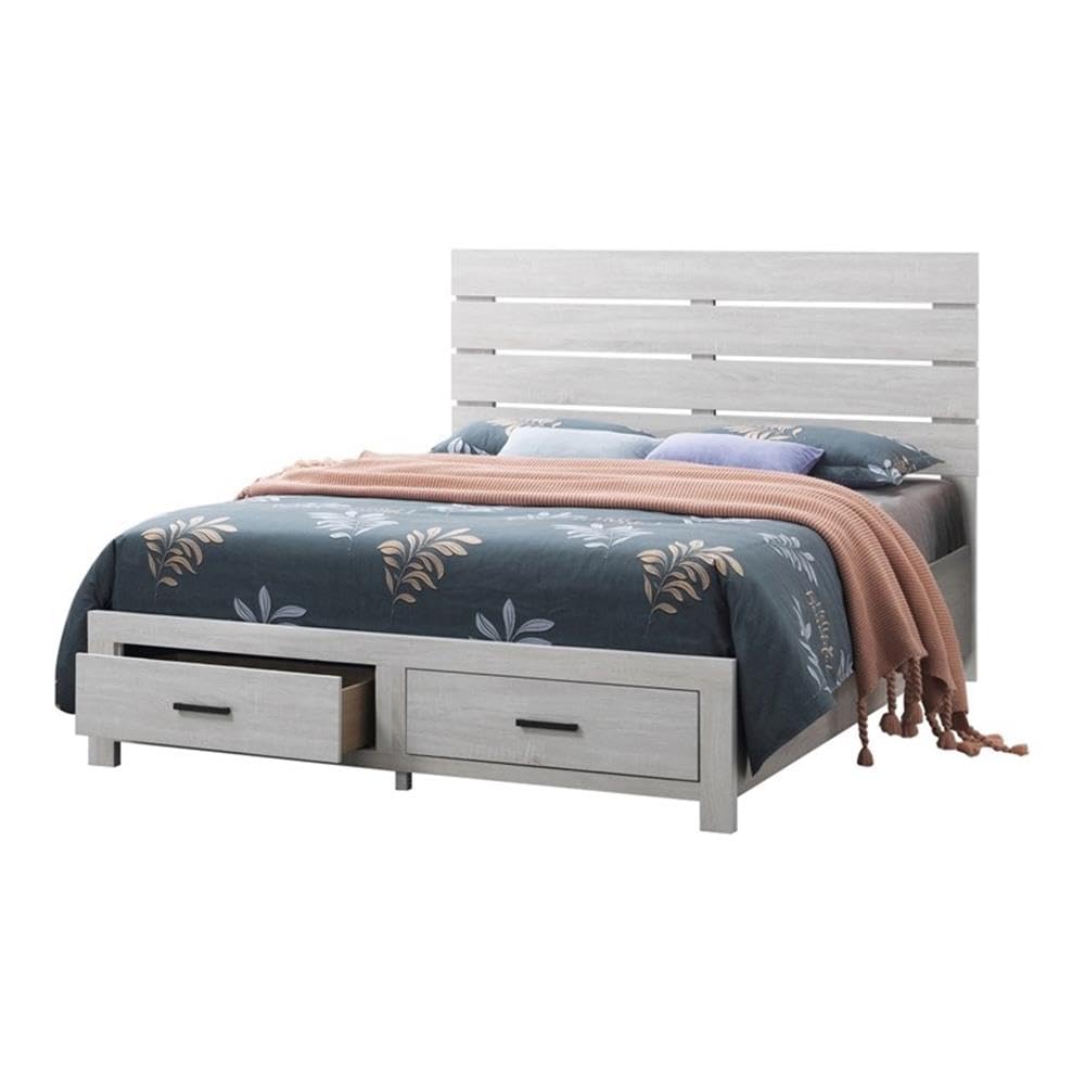 Brantford 5-Piece Bedroom Set, Queen with Storage, Coastal White