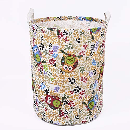 Clothes Laundry Hamper Storage Bin Large Collapsible Storage Basket Kids Canvas Laundry Basket for Home Bedroom Nursery Room | D