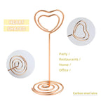 10 Pcs Table Number Holders Heart Shaped Table Number Stand Place Card Holder Mini Wire Table Card Holder Picture Photo Holders