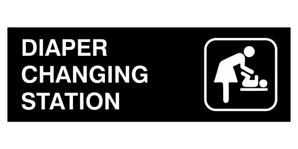 Signs Bylita Basic Diaper Changing Station Sign (Black) - Small