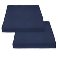Covers & All Square Outdoor Cushion Covers For Patio Furniture Sets, Water, Tear & Uv Resistant Polyester Cushion Slipcover With Zippers (Pack Of 2) (20' L X 20' W X 4' Thick, Navy Blue)