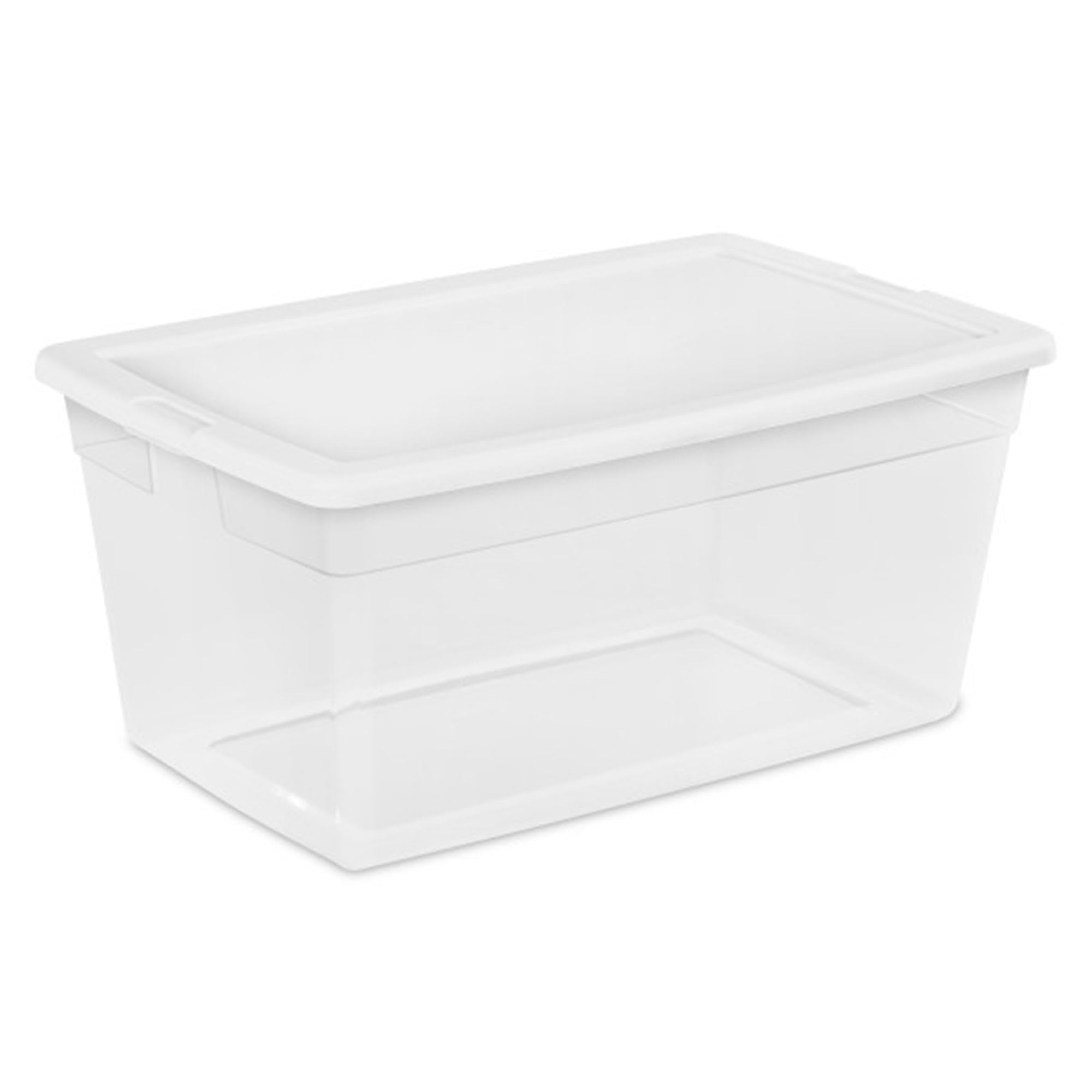 Sterilite 90 Qt Storage Box, Stackable Bin with Lid, Plastic Container to Organize Clothes, Blankets, Towels in Closet, Clear wi