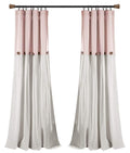Lush Decor Linen Button Window Curtain Single Panel, 40'W X 84'L, Blush & Off-White