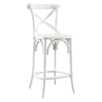 Modway Gear X-Back Wood Counter Bar Stool In White