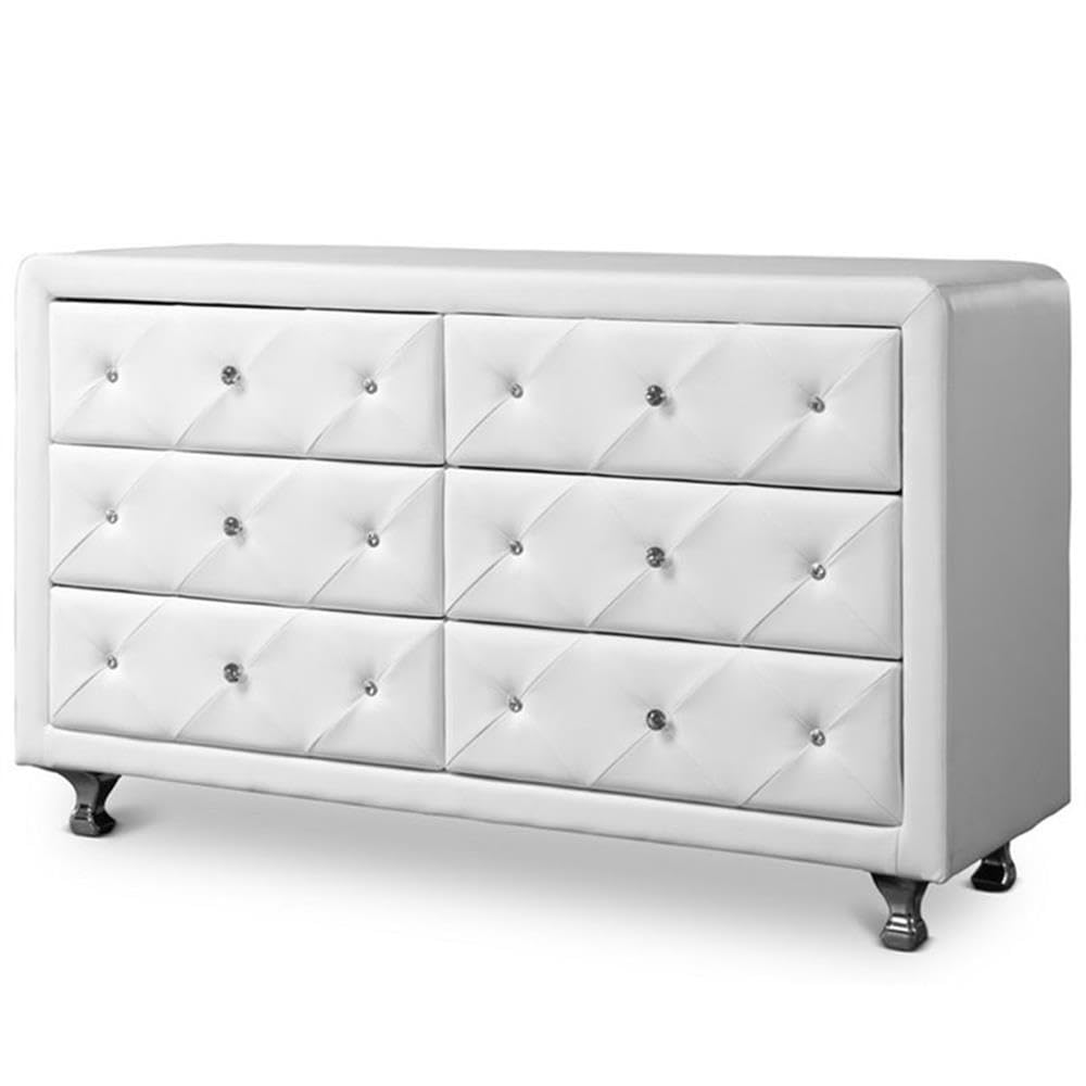 Baxton Studio BBT2030-Dresser-White Storage-chests, 21.6 x 51.75 x 18, White