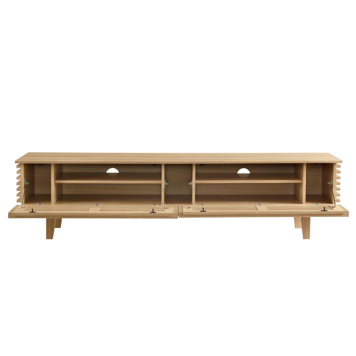 Modway Render Mid-Century Modern Low Profile 71 Inch TV Stand in Oak, 71"