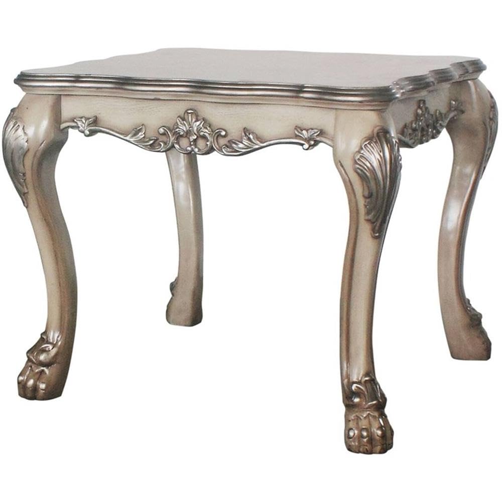 Acme Dresden End Table in Vintage Bone White