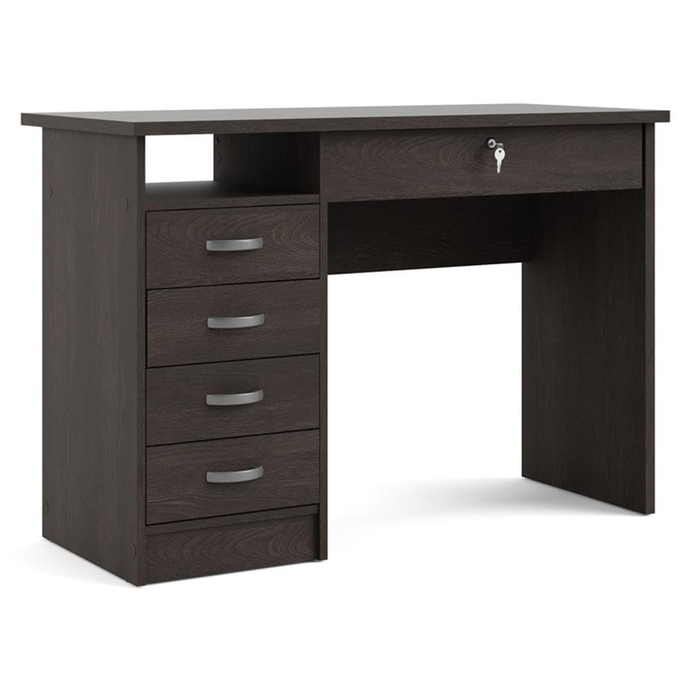 Walden Desk with 5 Drawers, Dark Chocolate