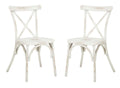 Safavieh Outdoor Collection Elia Distressed White Stackable Chair (Set Of 2)